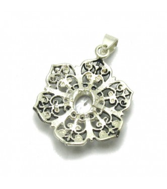 PE001152 Stylish Sterling silver pendant 925 Charm Flower with CZ